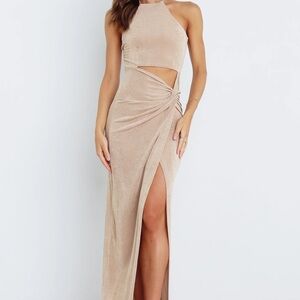 Petal & Pup Backless Tan Dress